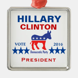 Ornamento De Metal Presidente 2016 de Hillary Clinton