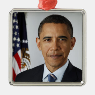 Ornamento De Metal Presidente americano Barack Obama na Casa Branca