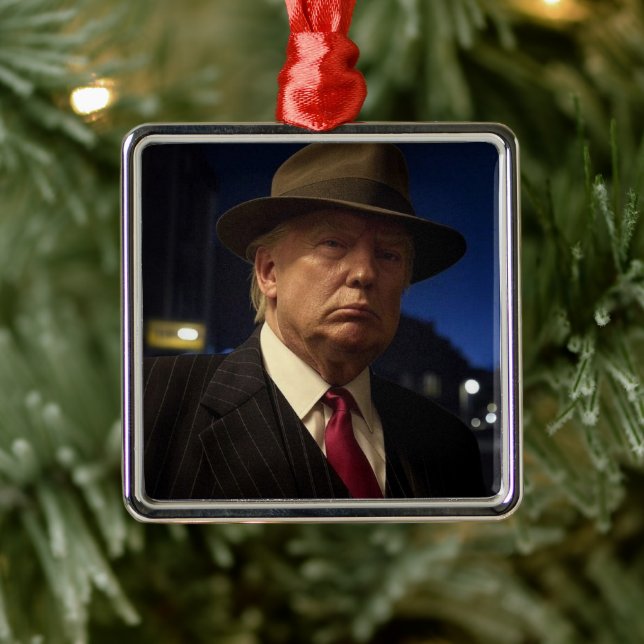 Ornamento De Metal Presidente americano Donald Trump Padrinho (Árvore)