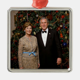 Ornamento De Metal Presidente americano George Bush cartão de Natal