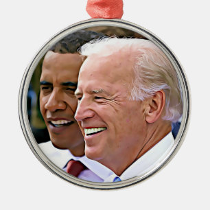 Ornamento De Metal Presidente Obama e Vice-Presidente Biden