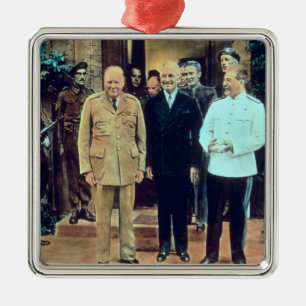 Ornamento De Metal Presidente Truman e Josef Stalin
