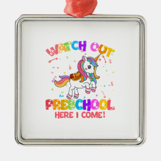 Ornamento De Metal Preste atenção na pré-escola, aqui vou eu