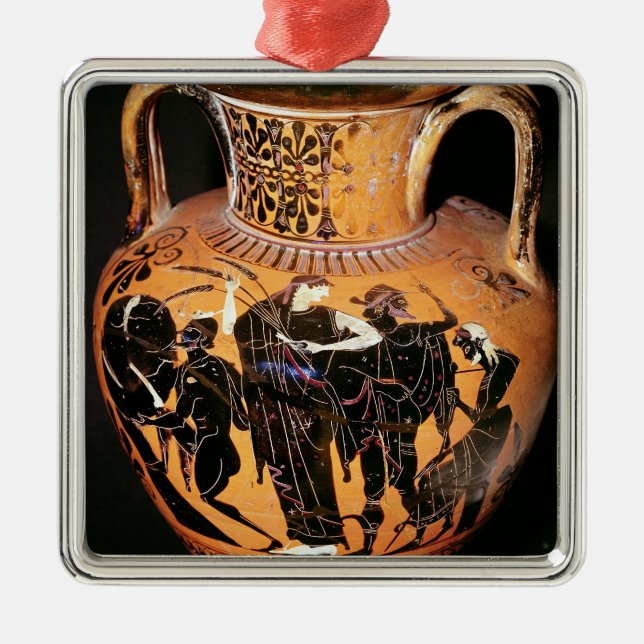 Ornamento De Metal Preto-figura vaso do sótão (Frente)