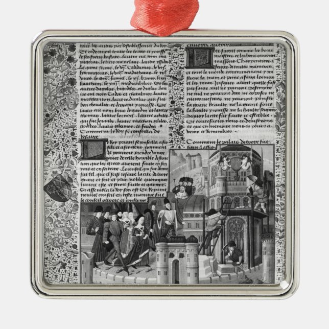 Ornamento De Metal Priam que olha a reconstrução de Troy (Frente)