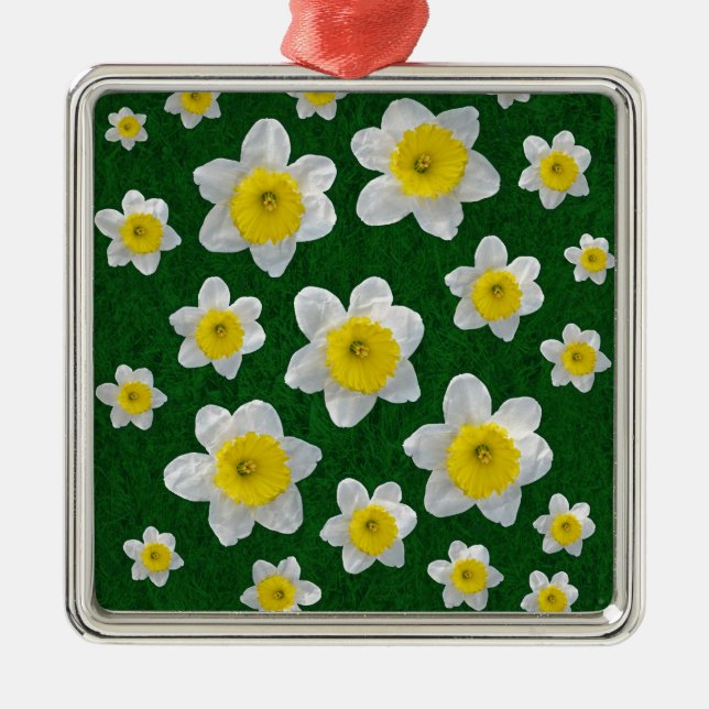 Ornamento De Metal Primavera Daffodils (Frente)