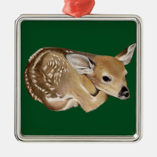 Ornamento De Metal Primavera Fawn (Frente)