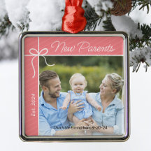 Primeira Foto de Natal da Nova Família de Pais