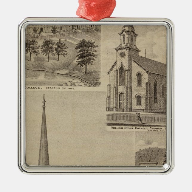 Ornamento De Metal Primeira igreja de Universalisty, Minneapolis, (Frente)