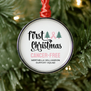 Ornamento De Metal PRIMEIRO Cancer NATAL Personalizado Livre de Mama