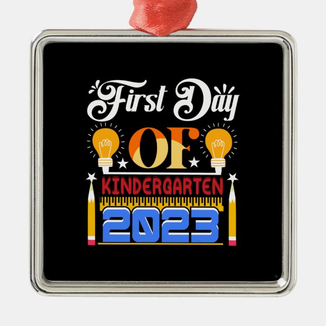 Ornamento De Metal Primeiro Dia Do Jardim De Infância 2023 (Frente)