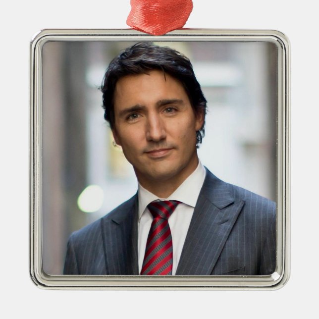 Ornamento De Metal Primeiro-Ministro Justin Trudeau 2017 (Frente)
