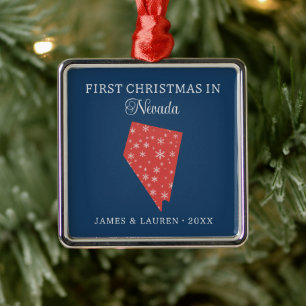 Ornamento De Metal Primeiro Natal de Casal em Nevada EUA Estado