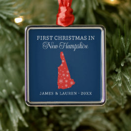 Ornamento De Metal Primeiro Natal de Casal em New Hampshire EUA Estad