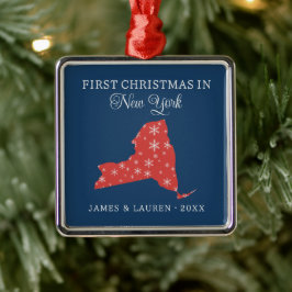 Ornamento De Metal Primeiro Natal de Casal em Nova York, Estado dos E