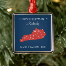 Ornamento De Metal Primeiro Natal de Casal No Estado de Kentucky EUA