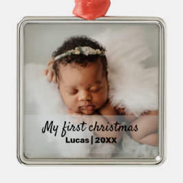 Ornamento De Metal Primeiro natal de um bebê bonito