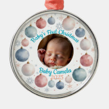 Primeiro Natal do Bebê 2025 Foto Personalizada