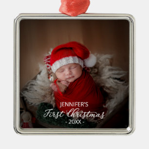Ornamento De Metal Primeiro Natal do Bebê Recém-Nascido Adicione Sua