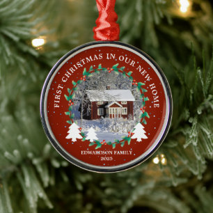 Ornamento De Metal Primeiro Natal em nossa nova casa foto da casa