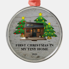 Ornamento De Metal Primeiro Natal na minha pequena casa russa