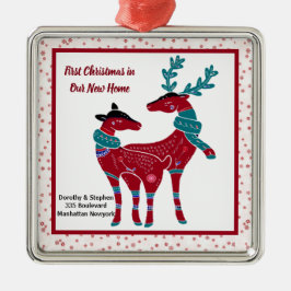 Ornamento De Metal Primeiro Natal - Nova Arte Popular Nórdica - Escân