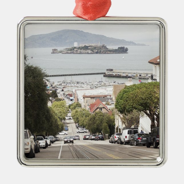 Ornamento De Metal Prisão de Alcatraz vista de San Francisco (Frente)