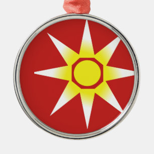 Ornamento De Metal Produto Sun magico branco amarelo