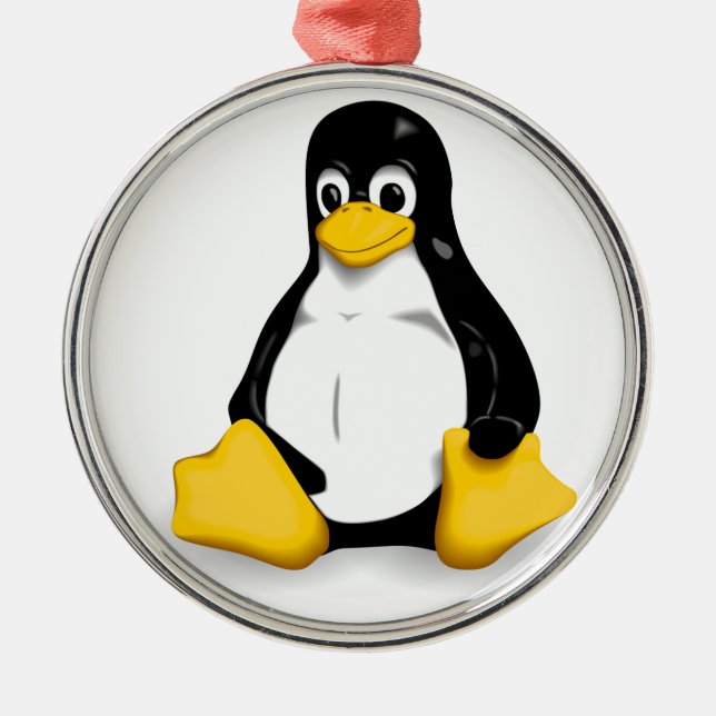 Ornamento De Metal Produtos de Linux Tux (Frente)