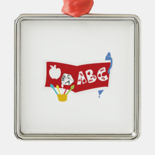Ornamento De Metal Professor ABC