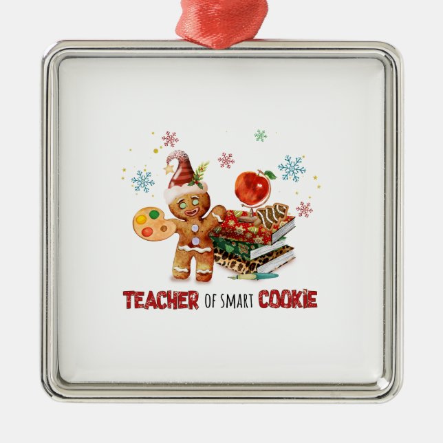 Ornamento De Metal Professor De Biscoito Inteligente (Frente)