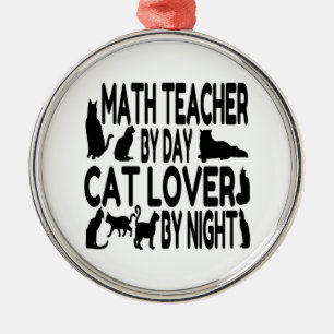 Ornamento De Metal Professor de Matemática do Cat Lover