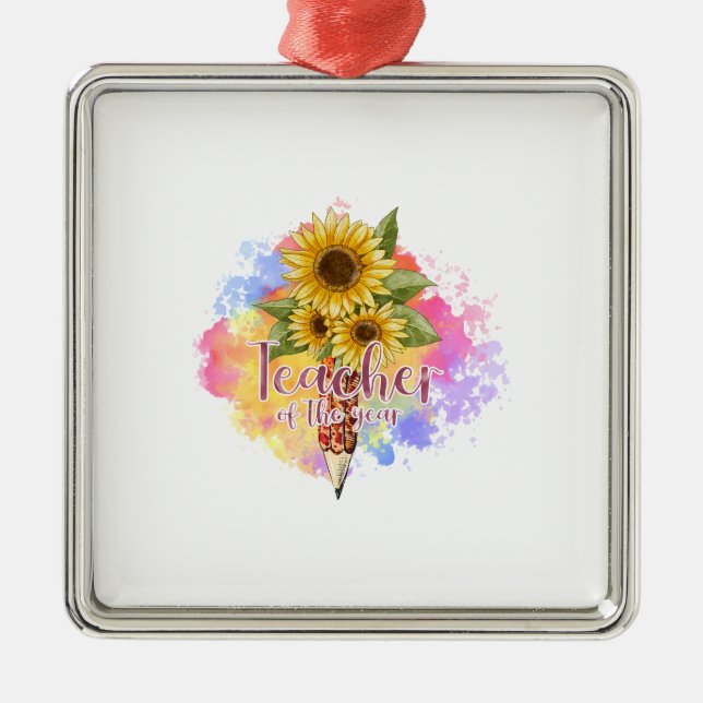 Ornamento De Metal Professor Do Ano (Frente)