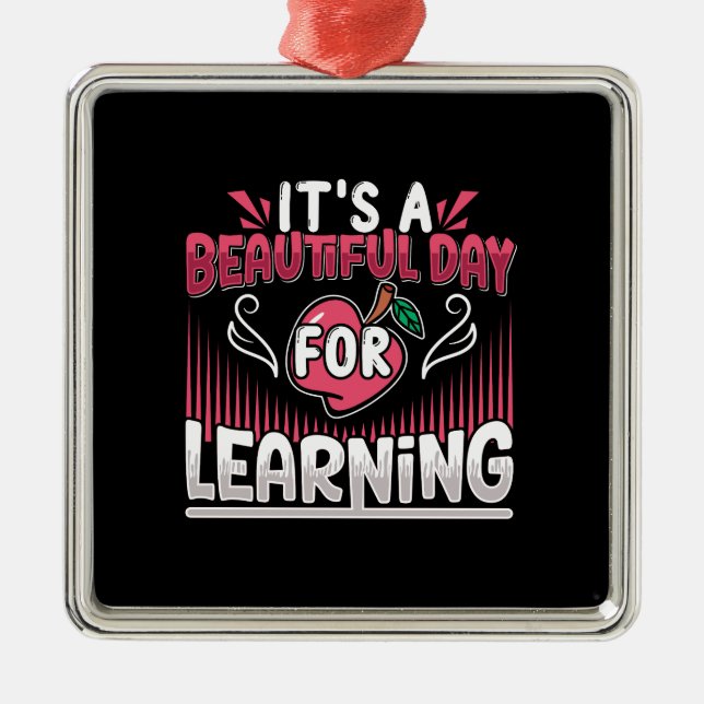 Ornamento De Metal Professor É Um Belo Dia Para Aprender (Frente)