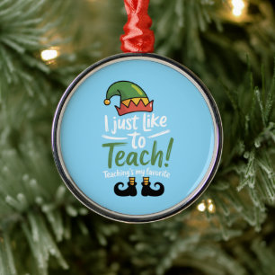 Ornamento De Metal Professor Engraçado Natal Ensino é Meu Favorito 