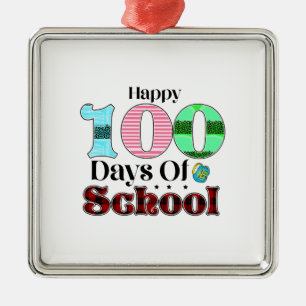 Ornamento De Metal Professor Feliz 100 Dias De Escola