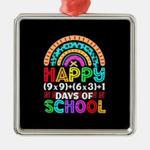 Ornamento De Metal Professor Feliz 100 Dias De Escola