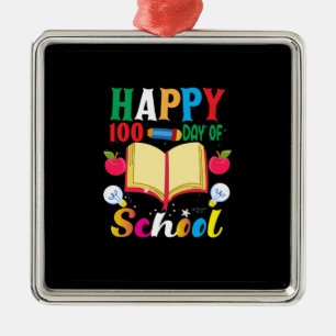 Ornamento De Metal Professor Feliz 100 Dias De Escola