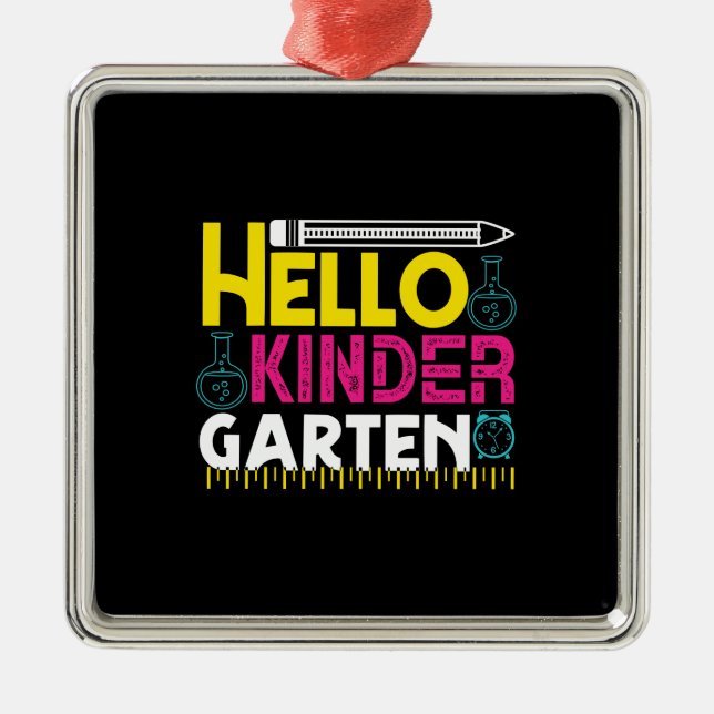 Ornamento De Metal Professor Hello Kinder Garten (Frente)