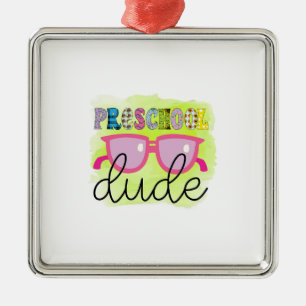 Ornamento De Metal Professor Preschool Dude