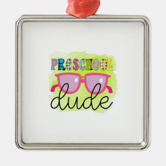 Ornamento De Metal Professor Preschool Dude