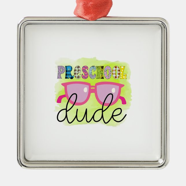 Ornamento De Metal Professor Preschool Dude (Frente)