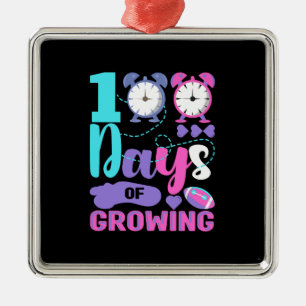 Ornamento De Metal Professora 100 Dias De Crescimento