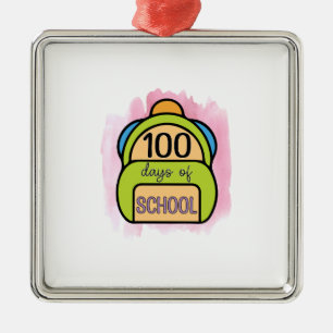 Ornamento De Metal Professora 100 Dias De Escola