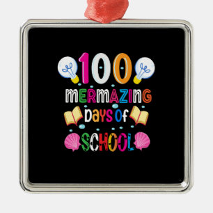 Ornamento De Metal Professora 100 Dias De Mermazina Da Escola