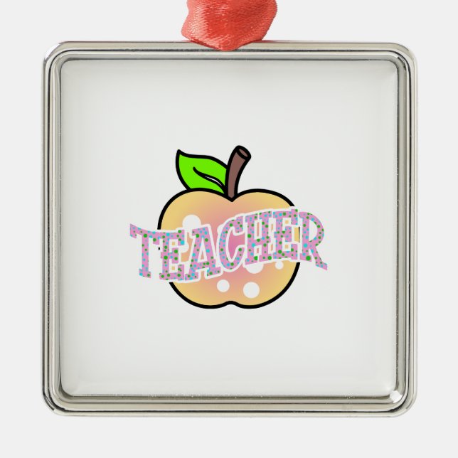 Ornamento De Metal Professora Apple (Frente)