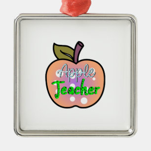 Ornamento De Metal Professora da Apple