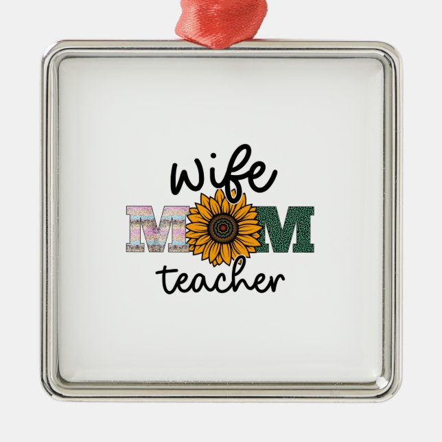 Ornamento De Metal Professora da Mãe Esposa (Frente)