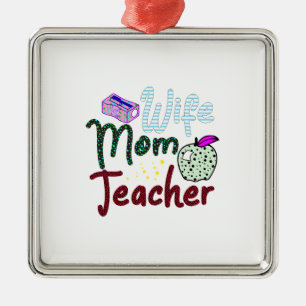 Ornamento De Metal Professora da Mãe Esposa