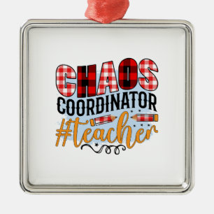 Ornamento De Metal Professora de Coordenação do Caos